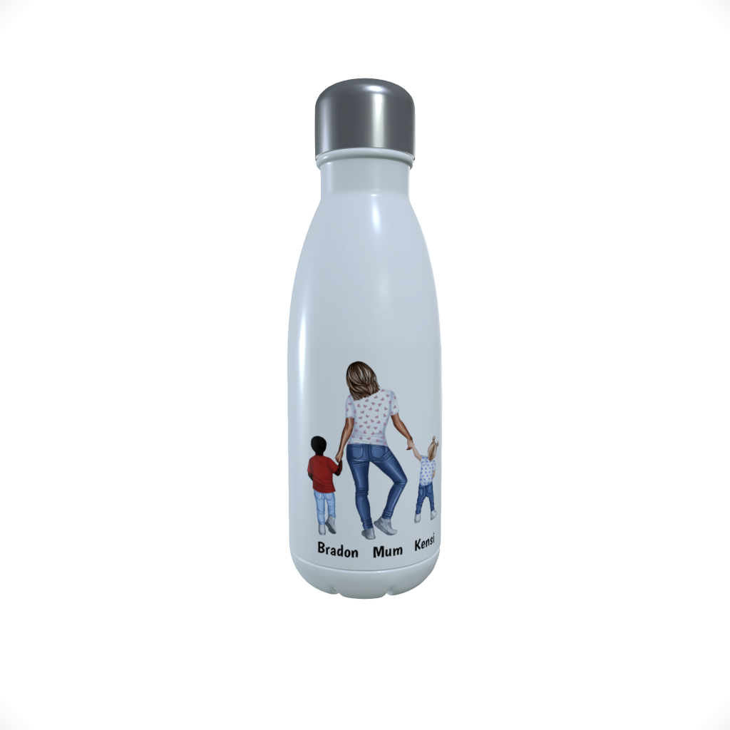 Mother & Children Water Bottle, Personalised Mothers Day Gift